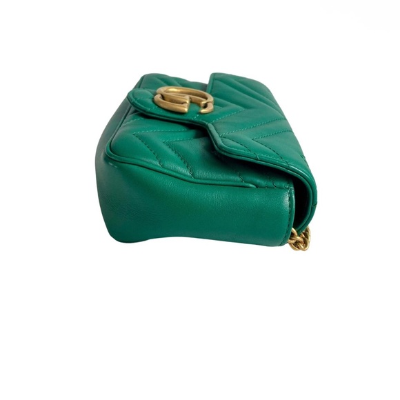 Gucci mini Marmont Green Leather Crossbody Bag - Picture 7 of 10